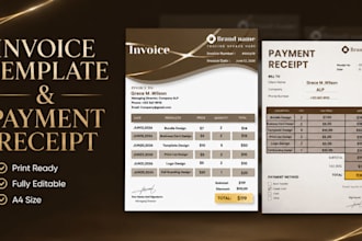 design a professional editable invoice and payment receipt template