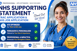 ats optimized nhs supporting statement, trac application and nhs job application