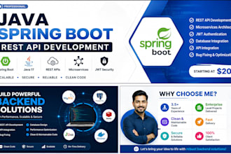 develop java spring boot rest apis and microservices