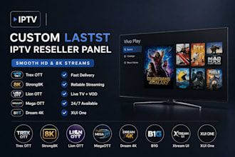 configure mega ott reseller panel, dream4k strong8k plixir lion ott