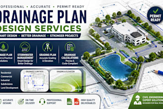 design professional drainage, stormwater, management, grading, and site plan