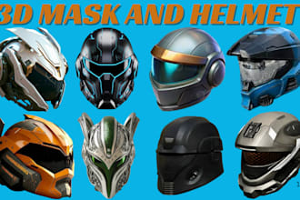 create custom 3d helmet 3d cosplay mask 3d wearable helmet anime mask for print