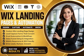 bulid wix landing page lead capture form email automation sales funnel