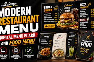 design modern restaurant menu digital menu board and foood menu