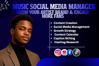 be your music social media manager and grow your artist brand