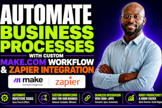 automate business processes with custom make com workflow and zapier integration