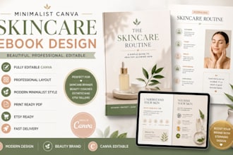 design minimalist canva skincare routine healthy skincare glowing layout
