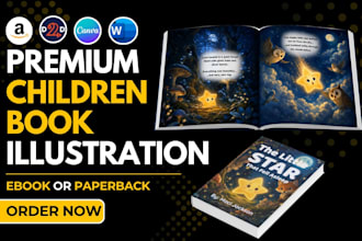 do child book illustration, picture book, kid coloring children book formatting