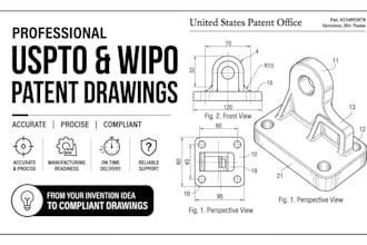 create uspto patent drawings for utility and design patent illustration