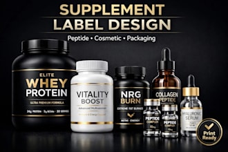 design a premium supplement product label packaging
