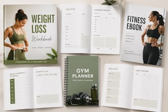 design a weight loss workbook gym planner fitness ebook