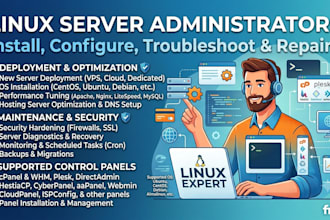 install, configure, troubleshoot and repair your hosting server