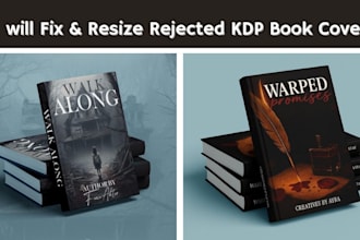 format resize modify and fix rejected book cover design for amazon KDP paperback