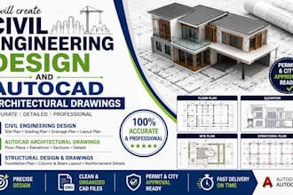 do civil engineering design and autocad architectural drawings