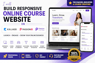 build kajabi website, online course, passion io app and coaching platform