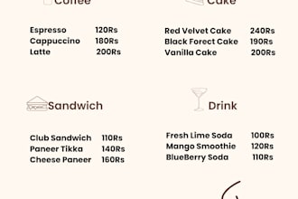 design a professional restaurant, cafe or bakery menu in canva