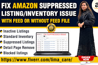 fix amazon suppressed listing inventory with feed file or without feed file