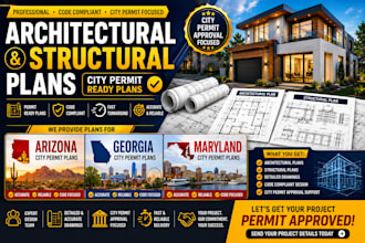 do architectural and structural plans for arizona, georgia, maryland city permit