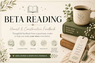 beta read your manuscript and provide honest feedback