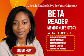 beta read your memoir, life story with honest and thoughtful reader feedback