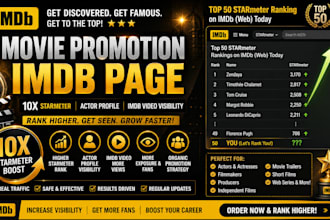 promote imdb movie trailer, imdb page increase starmeter ranking, imdb promotion
