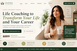 design wix life coach website career coach executive coach health coach website