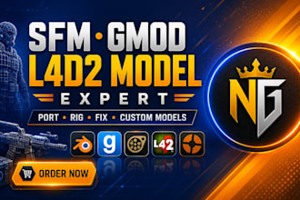create, port, rig and fix sfm model, gmod playermodel, tf2, l4d2, mmd