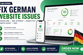 fix german website broken link xml sitemap robot txt issues website audit SEO
