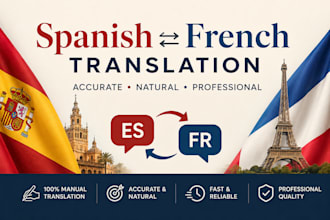 provide high quality spanish to french translation