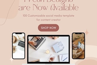 design a custom branded social media canva template pack