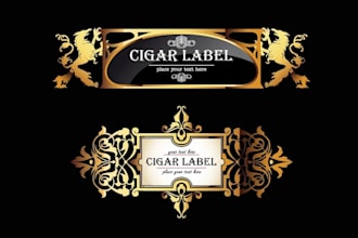 design premium cigar logo, cigar label, cigar band, cigar ring or cigar box