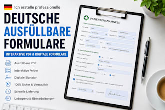 create german fillable PDF forms and interactive digital forms