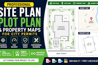 create site plan and property plot plan for city permits