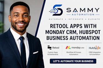 do retool apps with monday CRM hubspot business process automation integration