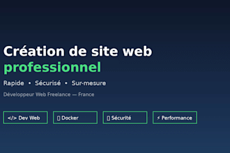 site vitrine, design responsive, optimisation vitesse, hébergement configuré