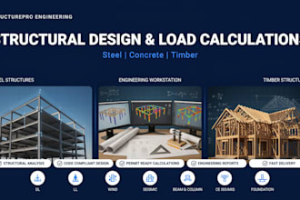 provide structural design and load calculations for steel, concrete, and timber