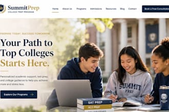 design squarespace college prep website sat act coaching website coding bootcamp