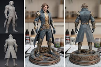3d print and paint anime figure, miniature, action figure, warhammer resin stl