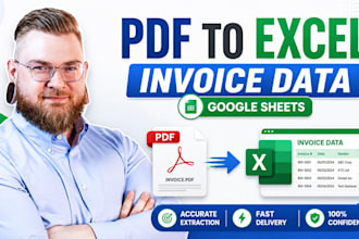 extract invoice and PDF data into excel or google sheets