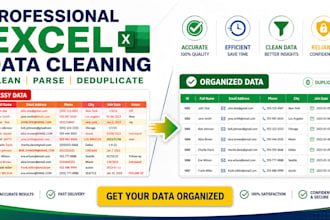 clean, parse, and deduplicate your messy excel data