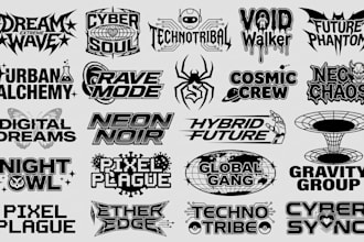 design y2k logo streetwear brand typeface