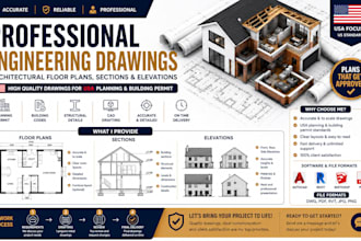 draw architectural engineering drawings, floor plans, sections and elevation