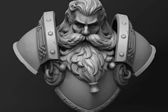 sculpt realistic character statue, figurine and bust for 3d printing