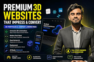 build a premium 3d interactive portfolio and landing page