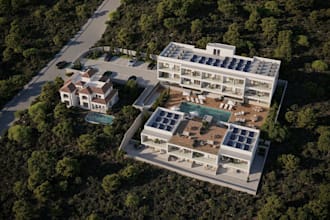 modernize residential development, resort site plan,3d apartment complex design