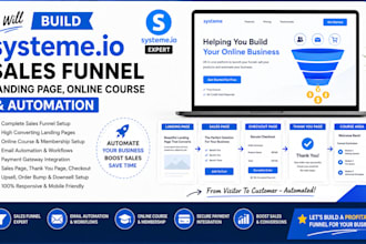 build systeme io sales funnel landing page systeme io online course automation