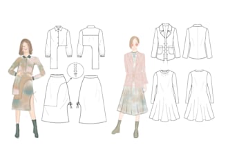 create fashion illustrations and clothing flat sketches