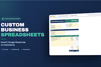 create a custom excel spreadsheet, tracker, or dashboard for your business