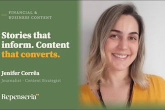 write journalistic, business and financial in depth content