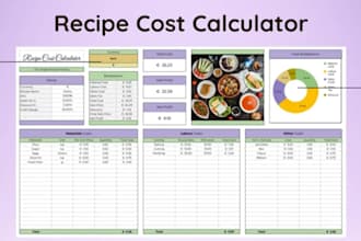 create restaurant inventory and food cost calculator in excel and google sheets